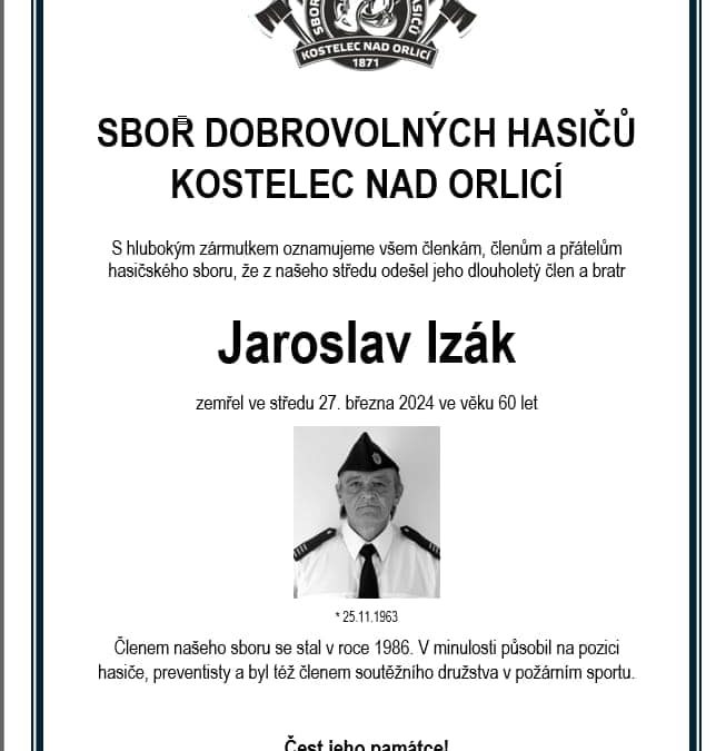Zemřel Jaroslav Izák