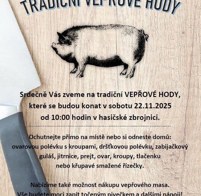 Zveme vás na tradiční vepřové hody