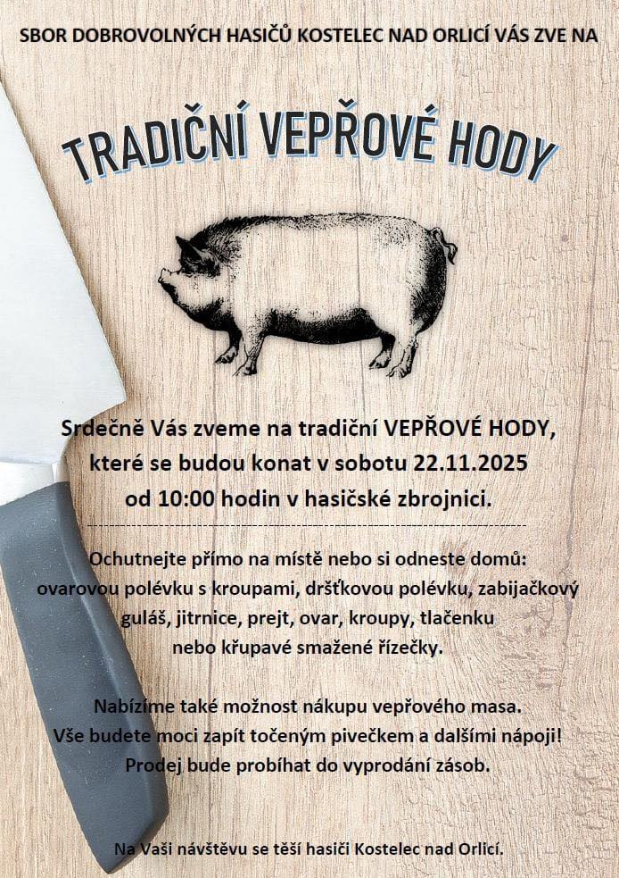 Zveme vás na tradiční vepřové hody